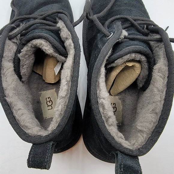 Ugg Neumel Chukka Ankle Boots Mens 12 Black Lace Up Sheep Shearling Lined - 3236 main image 4